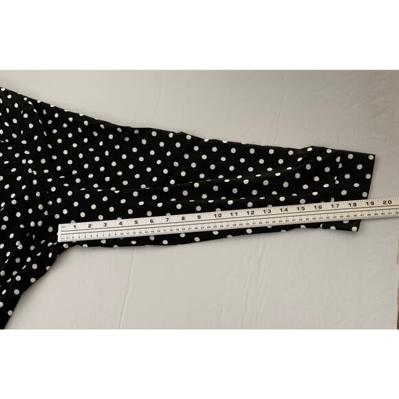 TORRID Women’s Harper Challis Long Sleeve Blouse, Deep Black, White Dots Size 3X - Picture 9 of 16